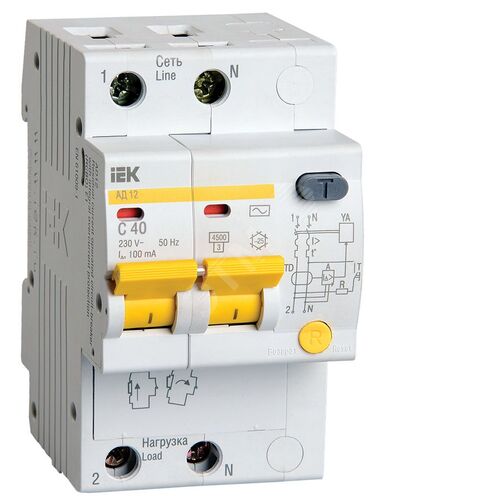 KARAT Дифференциальный автомат АД12 2P 40А 100мА тип AC IEK