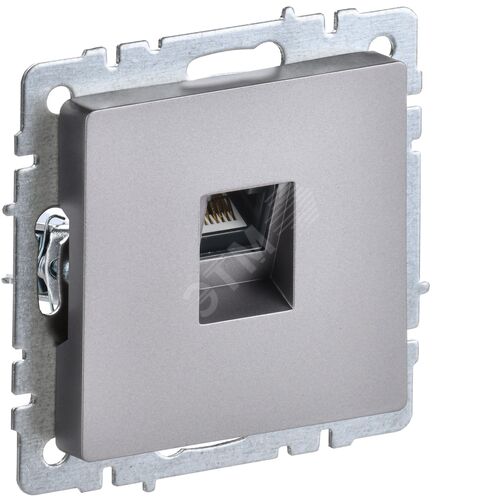 BRITE Розетка компьютерная RJ45 кат.5E РК10-БрС сталь