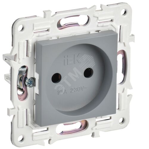 Розетка без заземления без защитных шторок 10А SK-R02Gr серый SKANDY