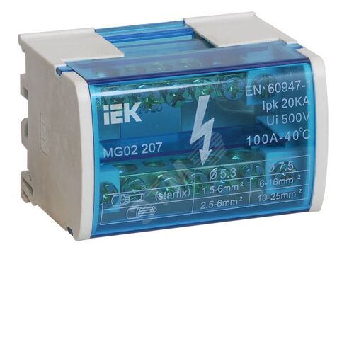 Шины на DIN-рейку в корпусе (кросс-модуль) ШНК 2х7 L+PEN