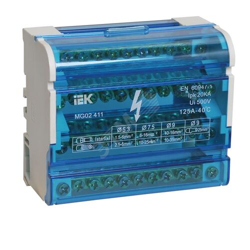 Шины на DIN-рейку в корпусе (кросс-модуль) ШНК 4х11 3L+PEN