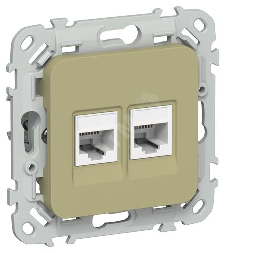 FLITE Розетка 2-местная компьютерная RJ45 категория 5Е UTP РК5е-2-0-ФлО оливковый IEK