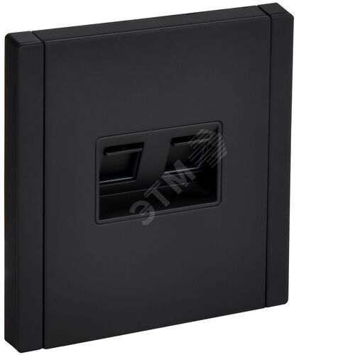 FORTE&PIANO Розетка компьютерная двойная RJ45 кат.5E FP133M металл черный