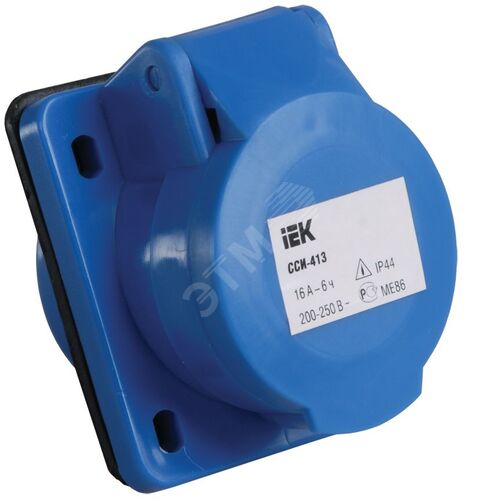 Розетка встраиваемая ССИ-413 2P+PE 16А 220В IP44 IEK