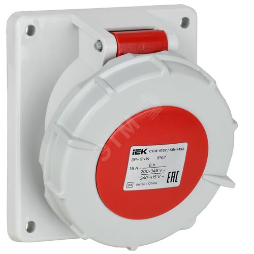 Розетка встраиваемая ССИ-4152 16А-6ч/380В 3P+PE+N IP67