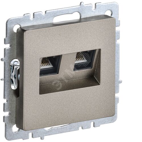 BRITE Розетка компьютерная двойная RJ45 кат.5E РК10-2-БрШ шампань