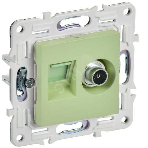 Розетка двойная TV+RJ45 кат.5E SK-A14G мятный SKANDY
