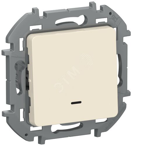 IEKINSPIRIA Переключатель 1-клавишный с подсветкой/индикацией схема 6L 10АХ безвинтовые зажимы 6736611 слоновая кость