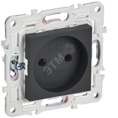 Розетка без заземления без защитных шторок 10А SK-R02G графит SKANDY