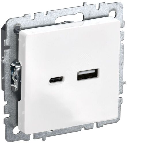 Розетка USB A+C 18Вт РЮ11-1-БрБ белый BRITE