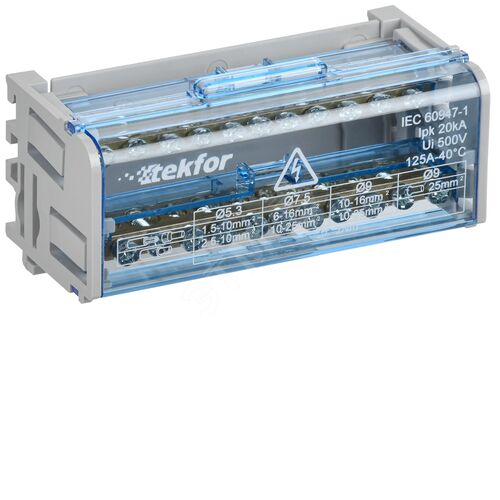 TEKFOR Шины на DIN-рейку (кросс-модуль) ШНК 2х11 L+PEN IEK
