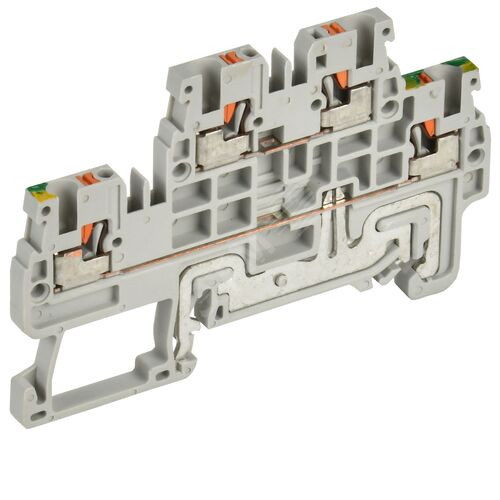 ARMAFIX Клемма пружин. Push-in CP-ML-PEN 2 ур. земля-низ 1,5мм2 серая