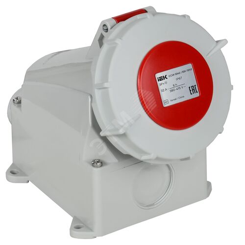 Розетка стационарная ССИ-1242 32А-6ч 380В 3P+PE IP67