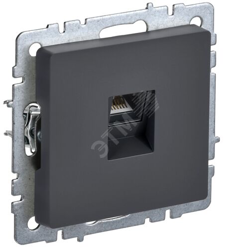 BRITE Розетка компьютерная RJ45 кат.6 РК11-БрГ графит
