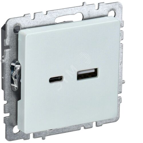 Розетка USB A+C 18Вт РЮ11-1-БрЖ жемчуг BRITE