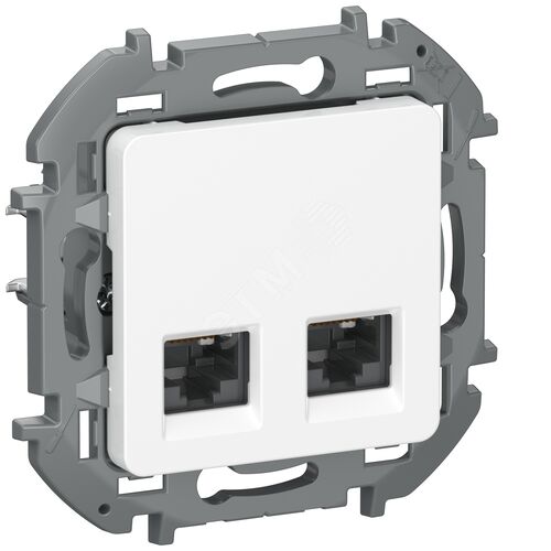 IEKINSPIRIA Розетка компьютерная двойная RJ45 категория 6 UTP 6738401 белый