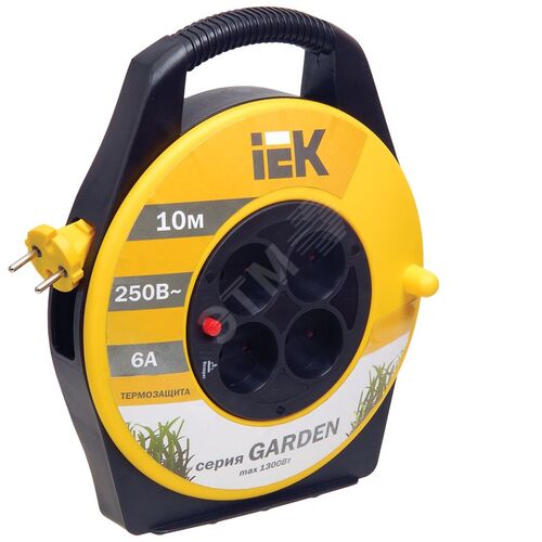 GARDEN Катушка УК10 4 места без заземления с термозащитой 2х0,75мм2 10м