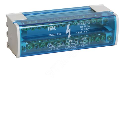 Шины на DIN-рейку в корпусе (кросс-модуль) ШНК 2х15 L+PEN