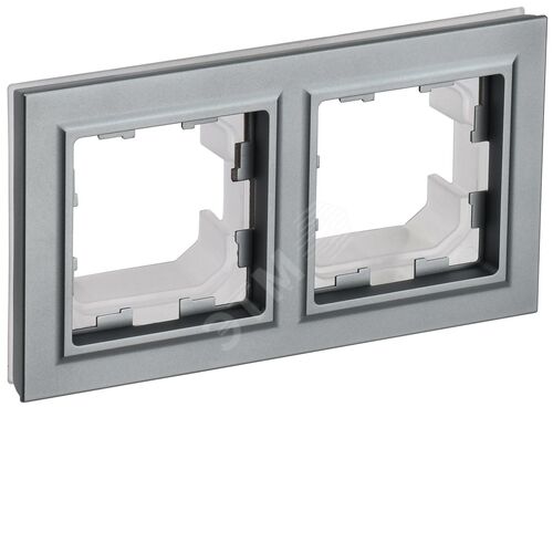 BRITE Рамка 2-местная IP44 РУ-2-БрС-44 сталь