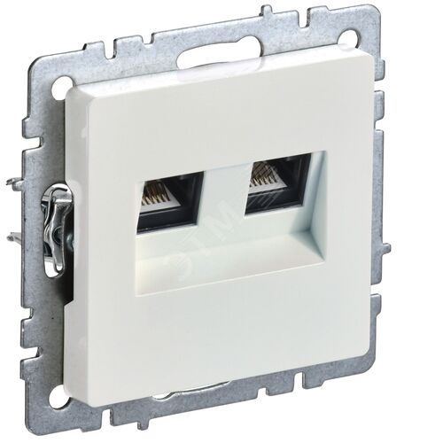 BRITE Розетка компьютерная двойная кат.5E RJ45 РК10-2-БрЖ жемчуг
