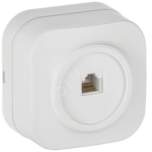 GLORY Розетка для открытой установки компьютерная RJ45 кат.5E РК10-ХБм белый матовый