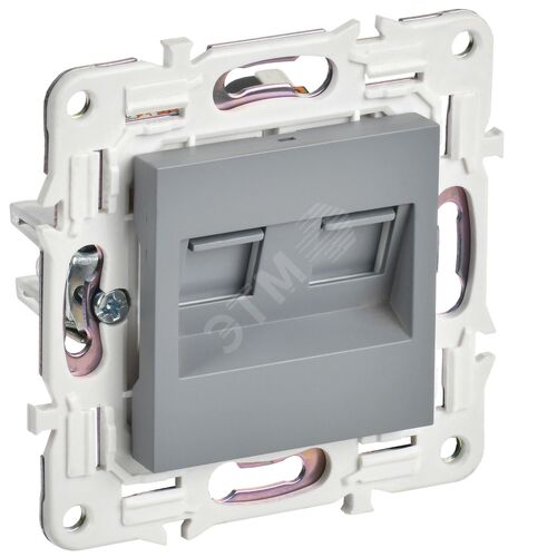 Розетка компьютерная двойная RJ45 кат.5E SK-K03Gr серый SKANDY