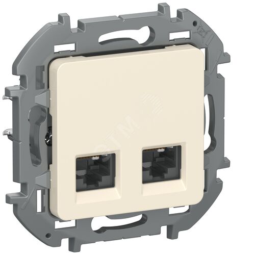 IEKINSPIRIA Розетка компьютерная двойная RJ45 категория 5Е UTP 6738361 слоновая кость