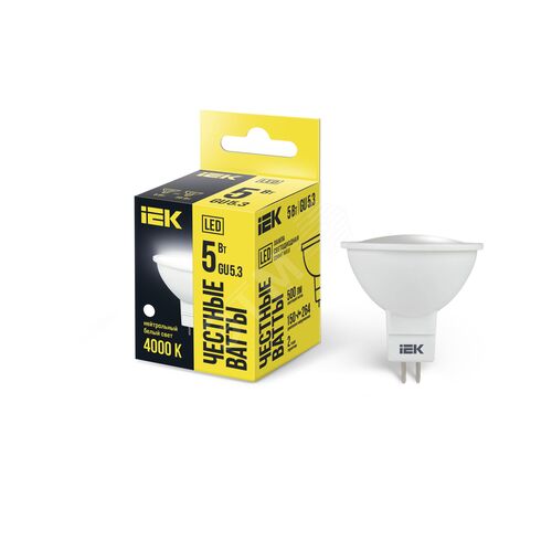 Лампа светодиодная MR16 софит 5Вт 230В 4000К GU5.3 IEK