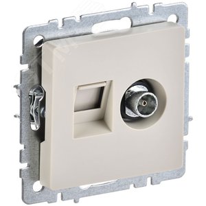 BRITE Розетка двойная TV+RJ45 кат.5E РТВ/РК12-БрКр бежевый