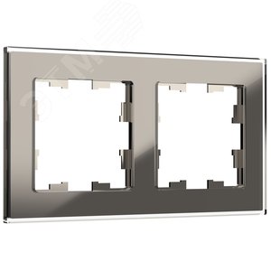 BRITE Рамка 2 поста РУ-2-2-БрД стекло дымчатый
