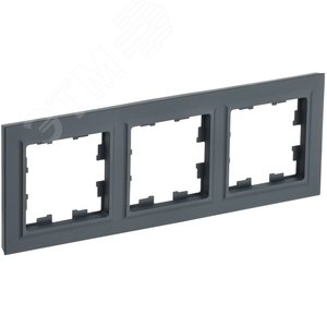 BRITE Рамка 3 поста РУ-3-БрГ графит