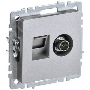 BRITE Розетка двойная TV+RJ45 кат.5E РТВ/РК12-БрА алюминий