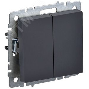 BRITE Выключатель двухклавишный 10А ВС10-2-0-БрГ графит