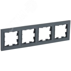 BRITE Рамка 4 поста РУ-4-БрГ графит