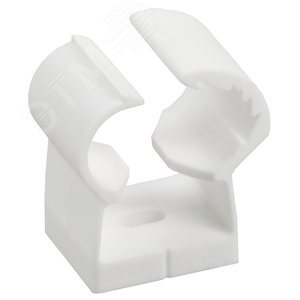 Клипса с фиксатором для гладких труб d=20-25мм белая (24шт/упак) IEK