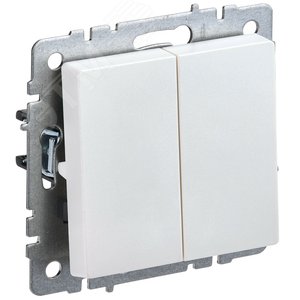 BRITE Выключатель двухклавишный 10А ВС10-2-0-БрЖ жемчуг