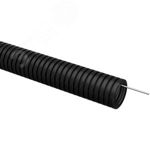 ELASTA Труба гофрированная ПВХ d=32мм с зондом черная (25м) IEK