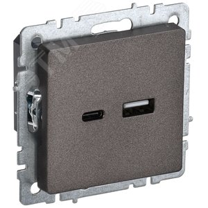BRITE Розетка USB A+C 18Вт РЮ11-1-БрТБ темная бронза