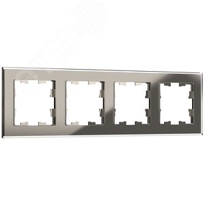 BRITE Рамка 4 поста РУ-4-2-БрД стекло дым.
