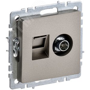BRITE Розетка двойная TV+RJ45 кат.5E РТВ/РК12-БрШ шампань