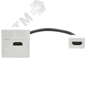 PRIMER РКМ-20-10-П Розетка мультимедийная HDMI M/M (2 модуля) белая IEK