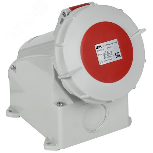 Розетка стационарная ССИ-1252 32А 6ч 380В 3P+PE+N IP67 IEK