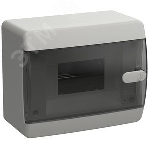 Корпус пластиковый навесной на 6 модулей ЩРН-П-6 IP41 UNION Compact черная прозрачная дверь