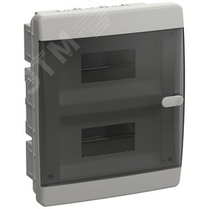 Корпус пластиковый встраиваемый на 18 модулей ЩРВ-П-18 IP41 UNION Compact черная прозрачная дверь