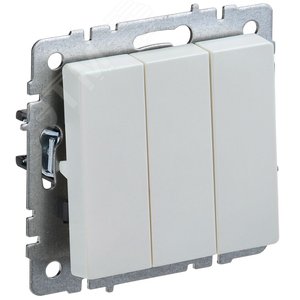 BRITE Выключатель трехклавишный 10А ВС10-3-0-БрЖ жемчуг