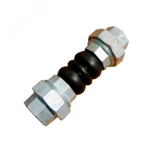 Компенсатор резиновый EPDM-CIz-Ду25 Ру10/16, резиновая вставка (корпус) EPDM, тип присоединения резьбовой, материал резьбовых элементов чугун оцинкованный
