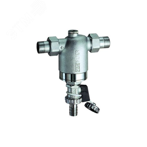 Фильтр 1/2', НР-НР, 100 мкм, с манометром, Tmax: 95 С, 25 бар