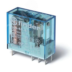 Реле электромеханическое универсальное миниатюрное, монтаж на печатную плату или в розетку, выводы с шагом 5мм, 1CO 16A, контакты AgCdO, катушка 12B DC, степень защиты RTII