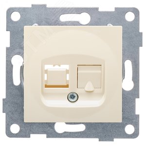 Розетка компьютерная RJ45 Ugra, механизм, одинарный, бежевый