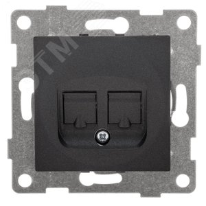 Розетка компьютерная RJ45 Ugra, механизм, одинарный, графит
